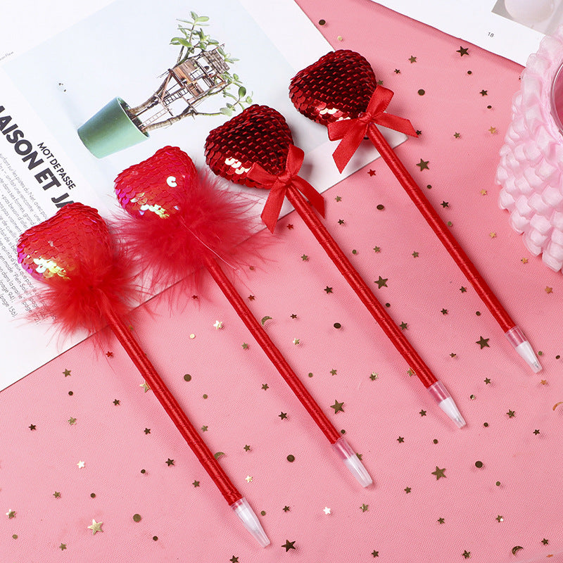 Wholesale Pens 12pcs Love Shining Plastic Ballpoint Pen